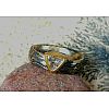 Unikat Ring Mokume Gane Diamant Trilliant 0,5 ct Gold 900 Palladium 500 Größe 52